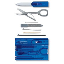 Швейцарская карточка VICTORINOX SwissCard Classic, 10 функций, полупрозрачная синяя