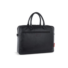 Портфель мужской BUGATTI КЛАРК | CLARK, чёрный, воловья кожа/полиэстер, 40х9,5х29 см, 10 л