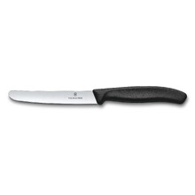 Нож столовый VICTORINOX SwissClassic, прямое лезвие 11 см с закруглённым кончиком, чёрный