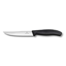 Нож для стейка и пиццы VICTORINOX SwissClassic "Gourmet", 12 см, с волнистой кромкой, чёрный