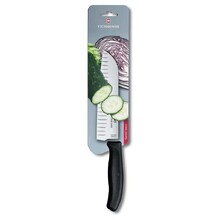 Нож сантоку VICTORINOX SwissClassic, рифлёное лезвие 17 см, чёрный, в картонном блистере