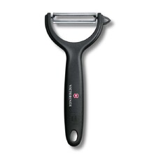 Нож для чистки томатов и киви VICTORINOX, двусторонее зубчатое лезвие, чёрная рукоять