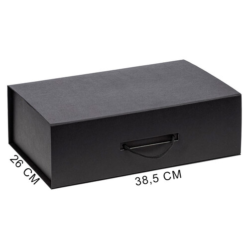 Подарочная коробка, размер 39*26,3*11 см, Solution Prestige Big Case  Fabrique с магнитным клапаном и ручкой , черная