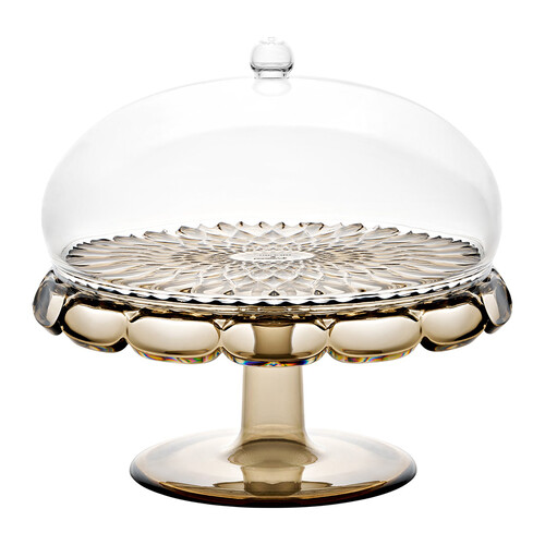 Блюдо для торта с крышкой vanity, D30 см, коричневое