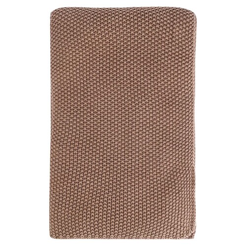 Плед из стираного хлопка цвета мокко из коллекции essential, 130x180 см