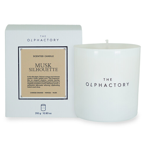 Свеча ароматическая the olphactory, white insignia, musk silhouette, 60 ч