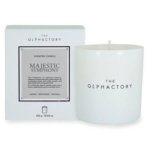 Свеча ароматическая the olphactory, white insignia, majestic symphony, 60 ч
