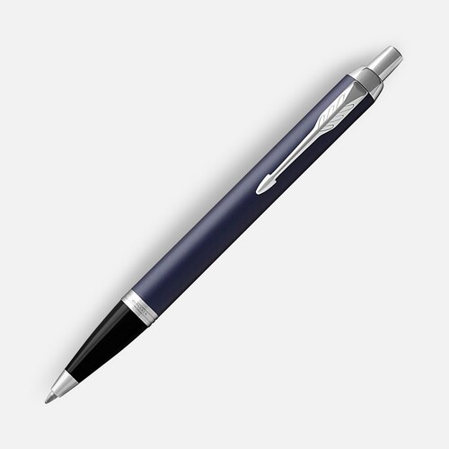 Ручка шариковая Parker IM Core Matte Blue CT, темно-синяя с черным