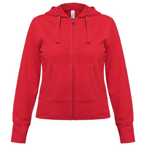 Толстовка женская Hooded Full Zip красная, размер XS