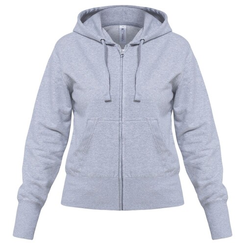 Толстовка женская Hooded Full Zip серый меланж, размер XXL