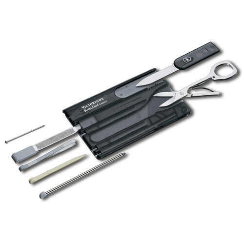 Швейцарская карточка VICTORINOX SwissCard Classic, 10 функций, полупрозрачная чёрная
