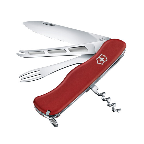 Нож перочинный VICTORINOX Cheese Master, 111 мм, 8 функций, с фиксатором лезвия, красный