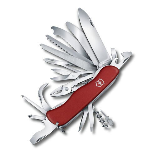 Нож перочинный VICTORINOX WorkChamp XL, 111 мм, 31 функция, с фиксатором лезвия, красный