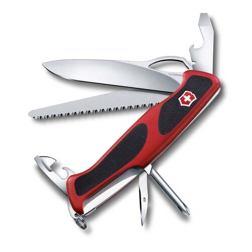 Нож перочинный VICTORINOX RangerGrip 78, 130 мм, 12 функций, с фиксатором лезвия, красный с чёрным