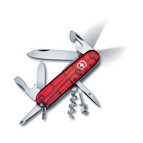 Нож перочинный VICTORINOX Spartan Lite, 91 мм, 15 функций, полупрозрачный красный