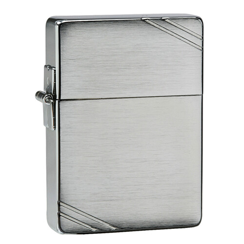 Зажигалка ZIPPO Реплика 1935 года с покрытием матовый хром | 1935 Replica™ Brushed Chrome, латунь/сталь, серебристая, 37x13x52 мм