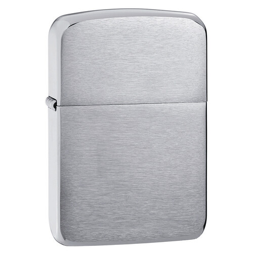 Зажигалка ZIPPO Реплика 1941 года с покрытием матовый хром | 1935 Replica™ Brushed Chrome, латунь/сталь, серебристая, 38x13x56 мм