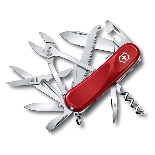 Нож перочинный VICTORINOX Evolution S52, 85 мм, 20 функций, с фиксатором лезвия, красный