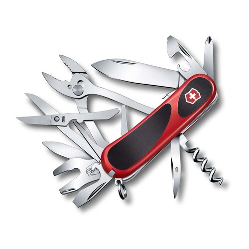 Нож перочинный VICTORINOX Evolution S557, 85 мм, 21 функция, с фиксатором лезвия, красный с чёрным