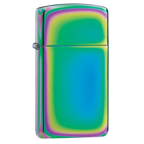 Зажигалка ZIPPO узкая с разноцветным покрытием | Slim® Multi Color, латунь/сталь, разноцветная, глянцевая, 29x10x60 мм
