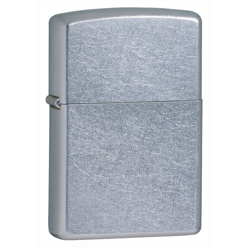 Зажигалка ZIPPO классическая с покрытием поцарапанный хром | Classic Street Chrome, латунь/сталь, серебристая, матовая, 38x13x57 мм