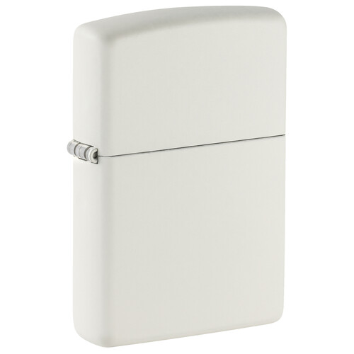 Зажигалка ZIPPO классическая с белым матовым покрытием | Classic White Matte, латунь/сталь, белая, матовая, 38x13x57 мм