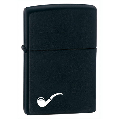 Зажигалка для трубок ZIPPO с черным матовым покрытием | Pipe Black Matte, латунь/сталь, чёрная, матовая, 36x12x56 мм