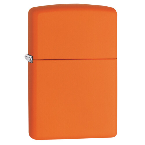 Зажигалка ZIPPO классическая с оранжевым матовым покрытием | Classic Orange Matte, латунь/сталь, оранжевая, матовая, 38x13x57 мм