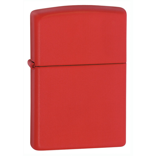 Зажигалка ZIPPO классическая с красным матовым покрытием | Classic Red Matte, латунь/сталь, красная, матовая, 38x13x57 мм