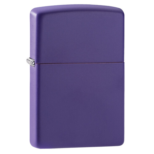 Зажигалка ZIPPO классическая с фиолетовым матовым покрытием | Classic Purple Matte, латунь/сталь, фиолетовая, матовая, 38x13x57 мм