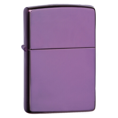 Зажигалка ZIPPO классическая с глянцевым фиолетовым покрытием | Classic High Polish Purple, латунь/сталь, фиолетовая, глянцевая, 38x13x57 мм