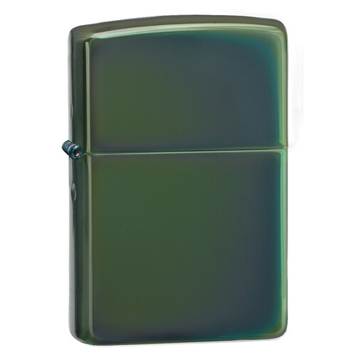Зажигалка ZIPPO классическая с глянцевым зеленым покрытием | Classic High Polish Green, латунь/сталь, зелёная, глянцевая, 38x13x57 мм