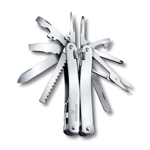 Мультитул VICTORINOX SwissTool Spirit X, 105 мм, 26 функций, в кожаном чехле