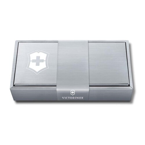 Подарочная коробка VICTORINOX для ножей 84-91 мм толщиной до 6 уровней, картонная, серебристая