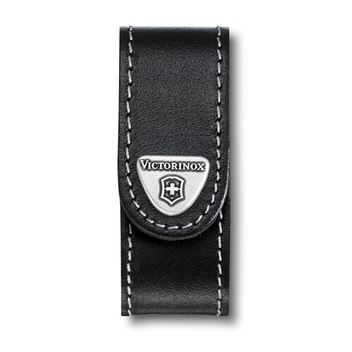 Чехол на ремень VICTORINOX для ножей NailClip 65 мм, на липучке, кожаный, чёрный