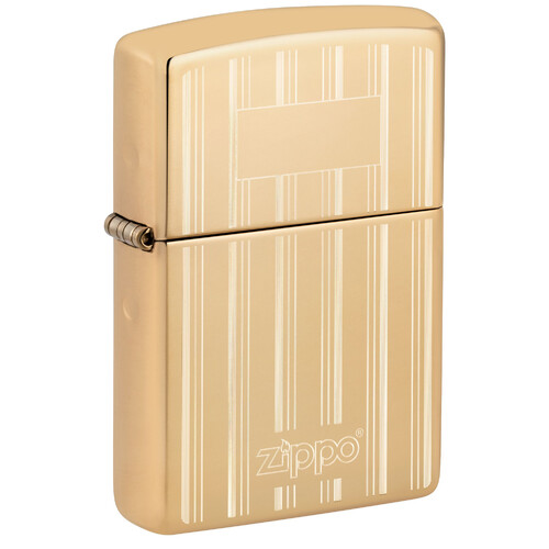 Зажигалка ZIPPO классическая с покрытием Глянцевая латунь | Classic High Polish Brass, латунь/сталь, золотистая, 38x13x57 мм