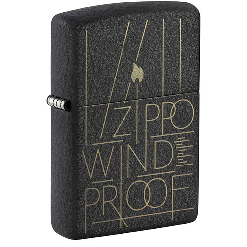 Зажигалка ZIPPO Искусство линий с черным покрытием с кракелюром | Line Art Black Crackle™, латунь/сталь, чёрная, матовая, 38x13x57 мм