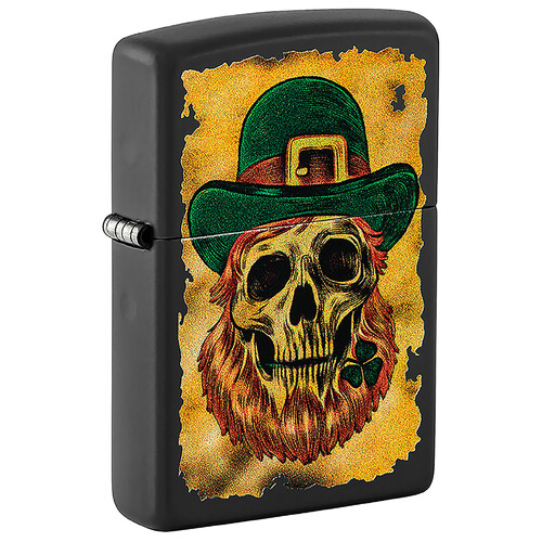 Зажигалка ZIPPO Карта сокровищ с черным матовым покрытием | Lucky Map Black Matte, латунь/сталь, черная, 38x13x57 мм
