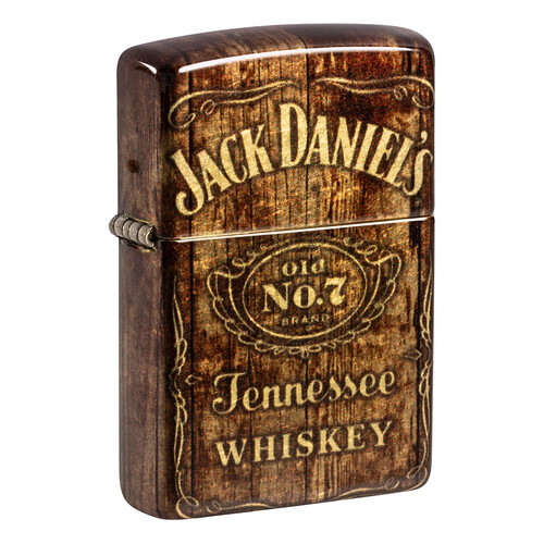 Зажигалка ZIPPO Джек Дэниэлс с покрытием Искусственно состаренная латунь | Jack Daniel's 540 Tumbled Brass, латунь/сталь, разноцветная, 38x13x57 мм