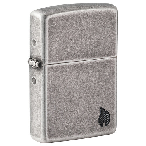 Зажигалка ZIPPO Armor® Пламя c античным серебристым покрытием | Flame Antique Silver, латунь/сталь, серебристая, 38x13x57 мм