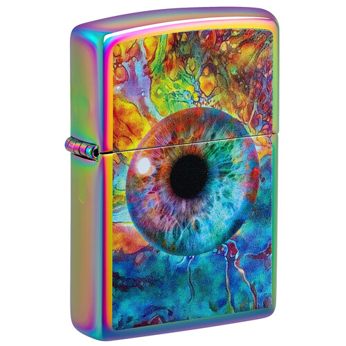Зажигалка ZIPPO Необычный глаз с разноцветным покрытием | Spacey Eye Multi Color, латунь/сталь, разноцветная, глянцевая, 38x13x57 мм