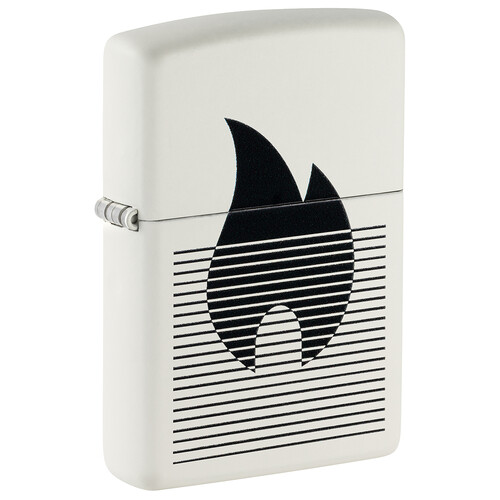 Зажигалка ZIPPO Пламя с градиентом с белым матовым покрытием | Flame Gradient Design White Matte, латунь/сталь, белая, матовая, 38x13x57 мм