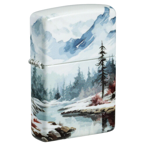 Зажигалка ZIPPO Снежная долина с матовым покрытием на 540 | Frozen Valley 540 Matte, латунь/сталь, разноцветная, матовая, 38x13x57 мм