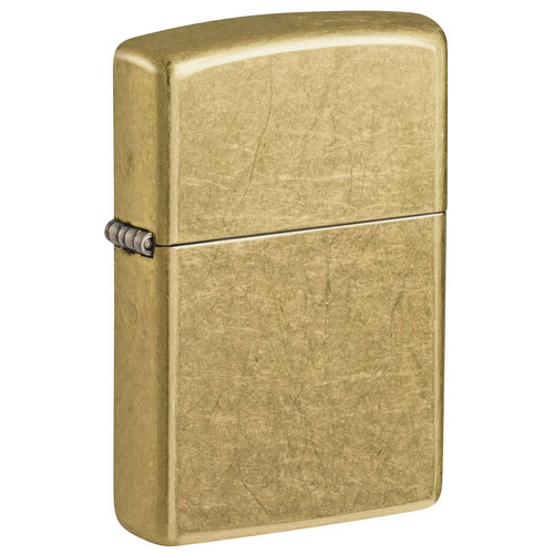 Зажигалка ZIPPO классическая с покрытием поцарапанная латунь | Classic Street Brass, латунь/сталь, золотистая, 38x13x57 мм