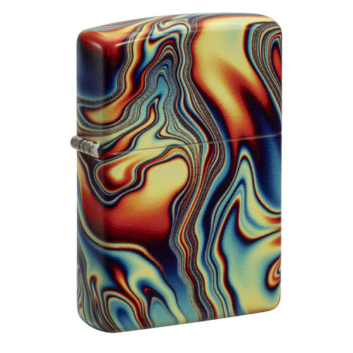 Зажигалка ZIPPO Цветные вихри с покрытием, светящимся в темноте зеленым | Colorful Swirl Glow In The Dark Green,латунь/сталь,разноцветная,38x13x57 мм