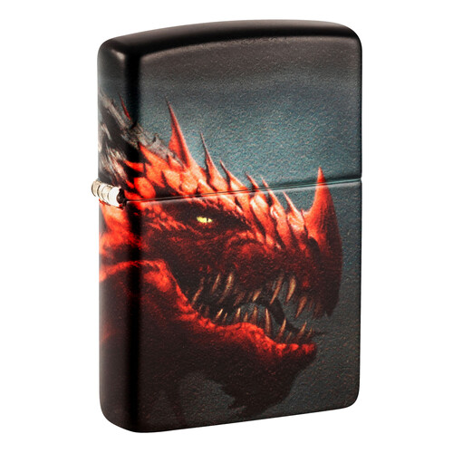 Зажигалка ZIPPO Дракон с матовым покрытием на 540 | Dragon Design 540 Matte, латунь/сталь, черная, 38x13x57 мм