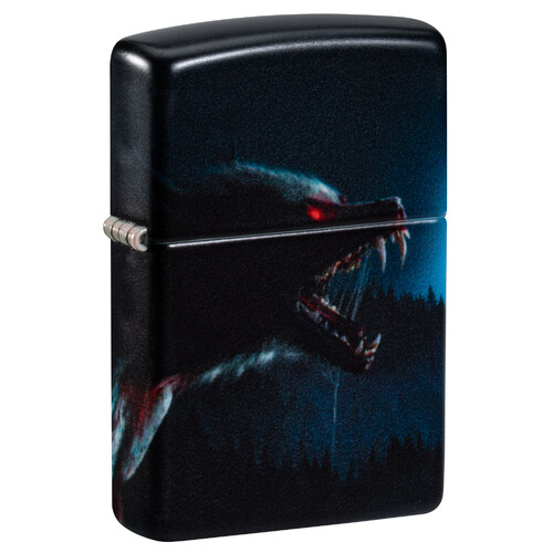 Зажигалка ZIPPO Оборотень с матовым покрытием на 540 | Horror Wolf 540 Matte, латунь/сталь, черная, 38x13x57 мм