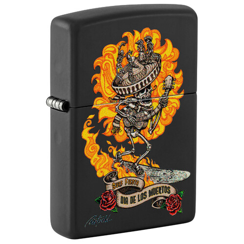 Зажигалка ZIPPO Рик Ритвельд с черным матовым покрытием | Rick Rietveld Black Matte, латунь/сталь, черная, матовая, 38x13x57 мм