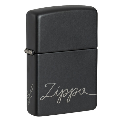 Зажигалка ZIPPO Традиционный дизайн с черным матовым покрытием | Zippo Design Black Matte, латунь/сталь, черная, матовая, 38x13x57 мм