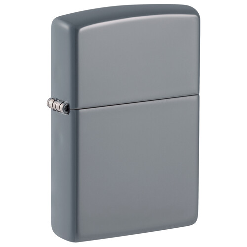 Зажигалка ZIPPO классическая со светло-серым покрытием | Classic Flat Grey, латунь/сталь, серая, глянцевая, 38x13x57 мм
